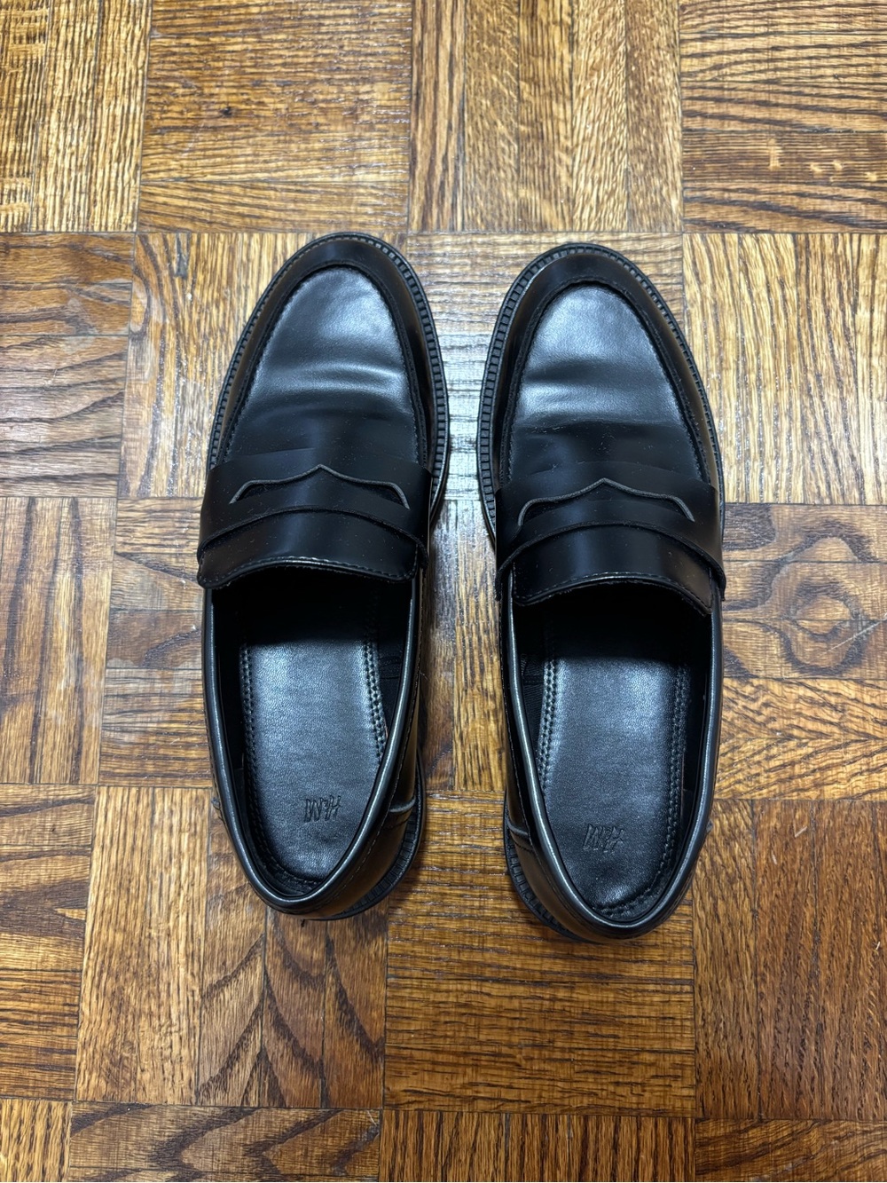 H&M Classic Black Leather Penny Loafers - Women - Picture 5 of 6